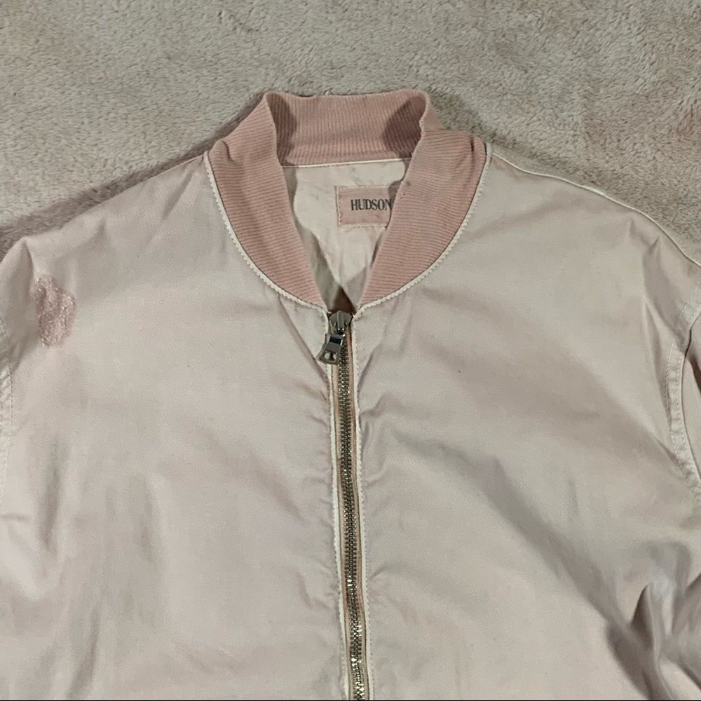 Hudson The Gene Pink Puffer Bomber Jacket S - Picture 5 of 12